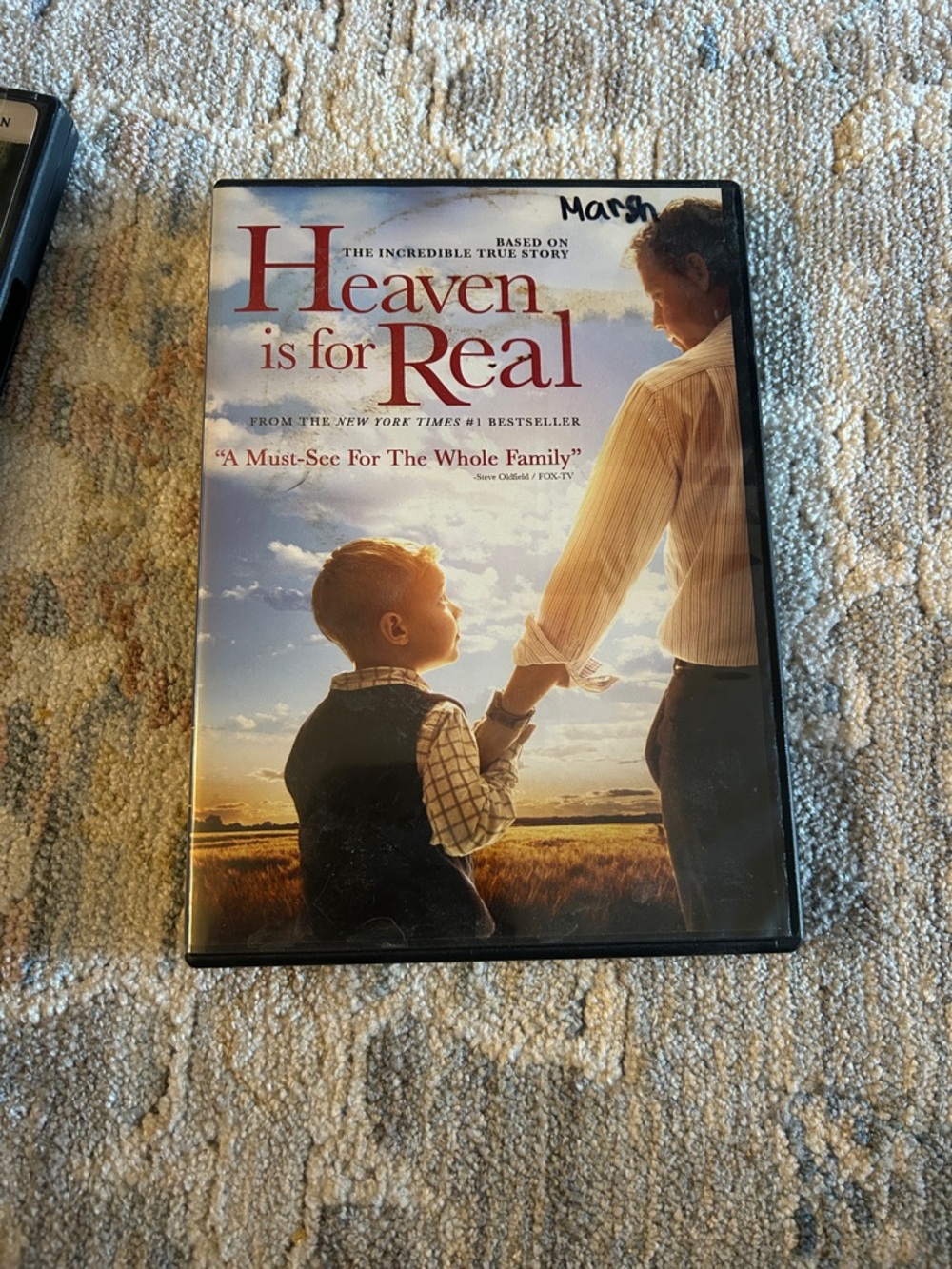 Heaven Is for Real DVD - White, Blue, Brown Cover